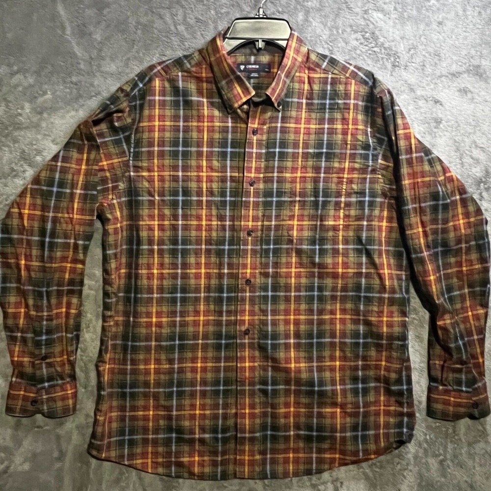 New Cremieux Men's Long Sleeve Shirt Heather Plaid Size XL